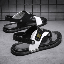 Sandals mens summer breathable 2022 trendy driving outdoor dual-use beach shoes Soft bottom non-slip mens slippers