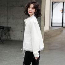 Early spring short jacket 2021 new womens spring and autumn small fashion all-match casual loose stand-up collar jacket