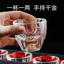 Home one or two gold foil white glass set creative crystal glass 50ml goblet wine cup split