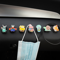 Small hooks in the car Versatile Cartoon Creativity Universal Patch Glued Hook Mesh Red Cute Deputy Driving Hanging decorative theorizer