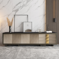 Italian light luxury TV cabinet coffee table combination post-modern simple designer model room living room high floor cabinet rock board