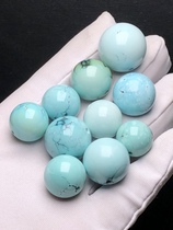 Pure natural raw mineral high porcelain blue mesh flower green pine stone round pearl lock bone pearl Uri Orchid single pearl loose bead accessories bead