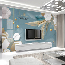 New feather wood and wood fibre board TV background wall brief Nordic splicing wall panel Living room light and luxurious wall panel