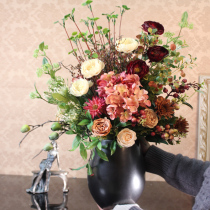 Nordic light luxury simulation bouquet Peony flower Living room dining table fake flower decoration flower set Silk flower ornaments potted plants