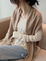 Japan Knotted Knit Scarf Fall Womens Summer Air Conditioning House Lap Shoulder Small Shawl Outer Lap Shirt Autumn Winter Matching Dress