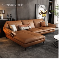 Nordic modern small apartment living room corner combination technology cloth super thousand leather oil wax leather simulation leather residential area sofa