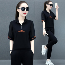 Tide Card CVY Sports Suit Women 2022 Summer New Korean Version Fashion Short Sleeve Running Loose Leisure Two Sets