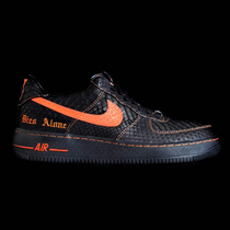 21K Custom sneakers Custom AF1 Python Vlone black Orange Air Force V White orange snake pattern low-top Custom