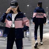 Tidal Card Plus Suede Thickened Sportswear Suit Women 2022 Spring New Cardiff Fashion Casual Running Two Sets