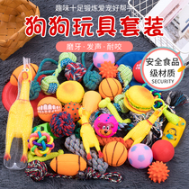 Dog toy pet toy combination set set fun voice toy molars bite resistant cotton rope toy rubber toy