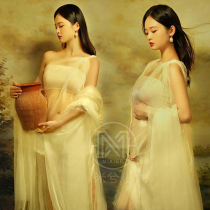 1020 exhibition 21 new photo studio pregnant women photo photo costume retro oil painting meticulous painting fairy mesh for rent