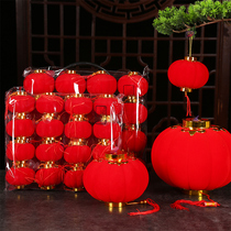 New Year Lantern Decoration Flocking Little Red Lantern Outdoor Spring Festival Scene Decoration Bonsai Decoration Ceiling