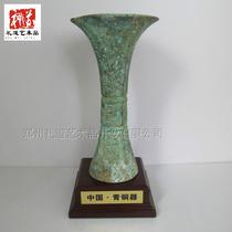 Imitation ancient decoration to make old bronze flower culture exhibition Wine Drinking Instrumental Crafts Museum Display Pendulum