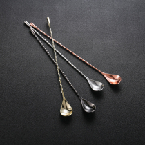Stainless steel long bar spoon Water drop shaped fine threaded bar spoon Cocktail mixing stick Bartending stick Bar bartending bar More