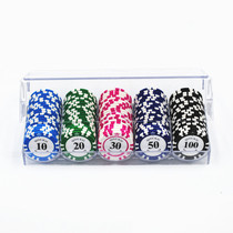 Custom Marked Frosted 100 Piece of 14 Grams Face Value Pattern Set Clay Mahjong Chess and Card Room Card Chip Coin