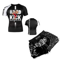 Muay Thai shorts Short sleeve boxing suit Sanda Martial Arts Tight fighting MMA Quick-drying T-shirt custom UFC childrens suit