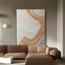 Pure hand-painted oil painting Nordic abstract hanging painting thick oil living room decorative painting modern simple orange murals greatly customized