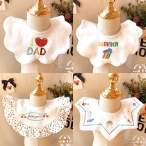 Korean version of ins autumn and winter baby saliva towel cotton cartoon infant bib 360 degree rotatable bib saliva pocket