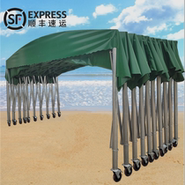 Customized outdoor mobile push-pull canopy large gear tent warehouse shed waterproof awning retractable carport awning