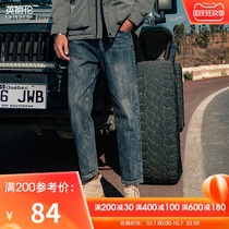 British Jue Lun autumn mens jeans 2021 New retro washed casual trousers spring and autumn straight loose pants