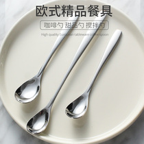 European stainless steel coffee spoon Long handle mixing spoon Dessert spoon Ice cream spoon Cute childrens small spoon long handle seasoning