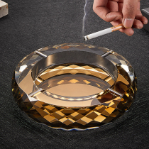 Ashtray creative personality trend crystal glass European large home living room office KTV ashtray customization