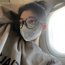 Black glasses frame female big face thin plain beauty artifact big frame face small box super light myopia glasses can be matched