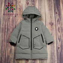 European series brand children's clothing discount small and medium-sized boys winter clothing 90 velvet hooded slim padded long down jacket