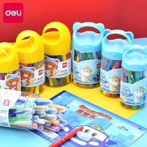 Del 72055 72056 water soluble rotating children oil painting stick 12 color 18 24 color portable painting crayon