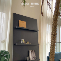 Medieval magazine rack size family type living room solid wood bookshelf display rack black floor shelve brief book newspaper shelf