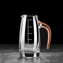 Glass tank small milk jug Milk Cup Flower Cup hot pour Coffee Milk Cup Cup with handle scale