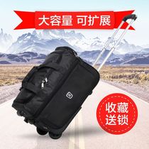 Student accommodation duffel bag with wheel moving bag sturdy durable storage bag hand tie rod travel bag