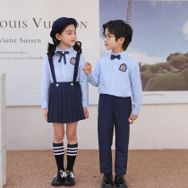 Male And Female Child Children Light Blue Shirt Skirt Large Chorus Recital Performance Out Clothing Primary And Middle School Gown Suit