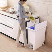 Japan MUJI E kitchen household large classification trash can living room toilet toilet creative pedal garbage
