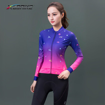 XGBAIKE spring summer womens bicycle sweatshirt bright light high visibility reflective mountain road bike riding suit