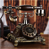 Landline phone high-end vintage turntable dialing American retro antique machine ornaments light luxury home wired creativity