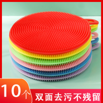Multifunctional silicone dishwashing brush cleaning cloth Household kitchen non-stained oil decontamination artifact Dishwashing towel brush bowl pot tool