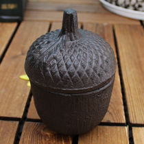 Vintage cast iron storage jar wrought iron key box storage box cigarette jar can can can cans pine cone home ornament ornaments