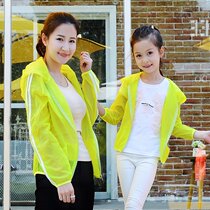 Sunscreen Women summer long sleeve transparent sunscreen shirt ladies 2018 thin short coat size