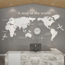 Office wall decoration world map wall stickers 3d three-dimensional division Corporate Culture Conference background layout mural