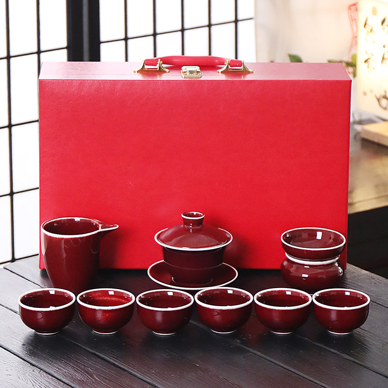 清時代　郎窯紅釉碗　紅釉開片内白釉碗　豇豆紅釉茶盞 深腹碗(F-144) 郎红釉盖碗套装-郎红釉盖碗套装促销价格、郎红釉盖碗套装品牌- 淘宝