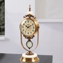 Light luxury European style retro clock living room porch desktop desktop watch ornaments American fashion home decoration clock