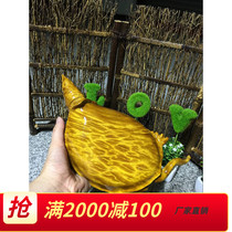 Golden Sina Nan root carving ornaments leaflet red sandalwood carving cliff crafts Taihang follow-type hawk-bred Tortoise animal