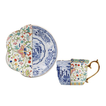 Blue and white export British afternoon tea set cup Coffee cup Tea cup Chinese and Western combination irregular ceramic cup