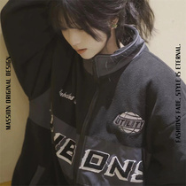 Massion American retro winter rocking grain suede Coloured neckline thickened cotton clothes male and female lovers jacket cotton clot