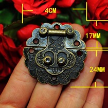 Diameter 4CM antique case button zinc alloy buckle wood case gift box lock button packing buttoned retro floral bird button 13 5G