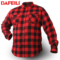 2021 Spring and Autumn long sleeve American retro heavy plaid shirt men amique tactical flannel tide coat