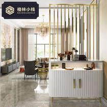 Light luxury porch cabinet shoe cabinet integrated simple modern living room partition cabinet rack door feng shui stainless steel screen