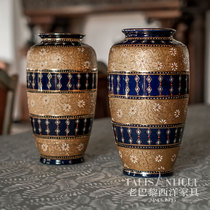  Old Paris ) A pair of Western antique French middle-aged Vintage porcelain bottles
