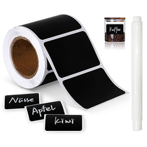 300 sheet of roll black handwriting label PVC movable waterproof with no glue paper kitchen storage containing label